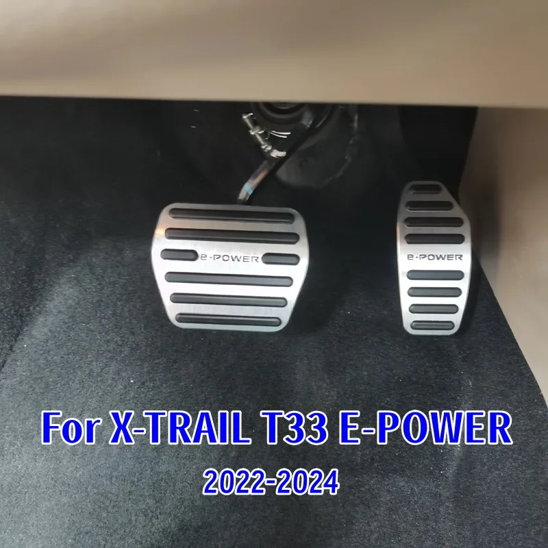 

For Nissan X-trail e-POWER T33 Rogue 2024 Accessories Brake Accelerator Pedal Cover Anti-skid Pad Aluminum Alloy Rubber Sleeve
