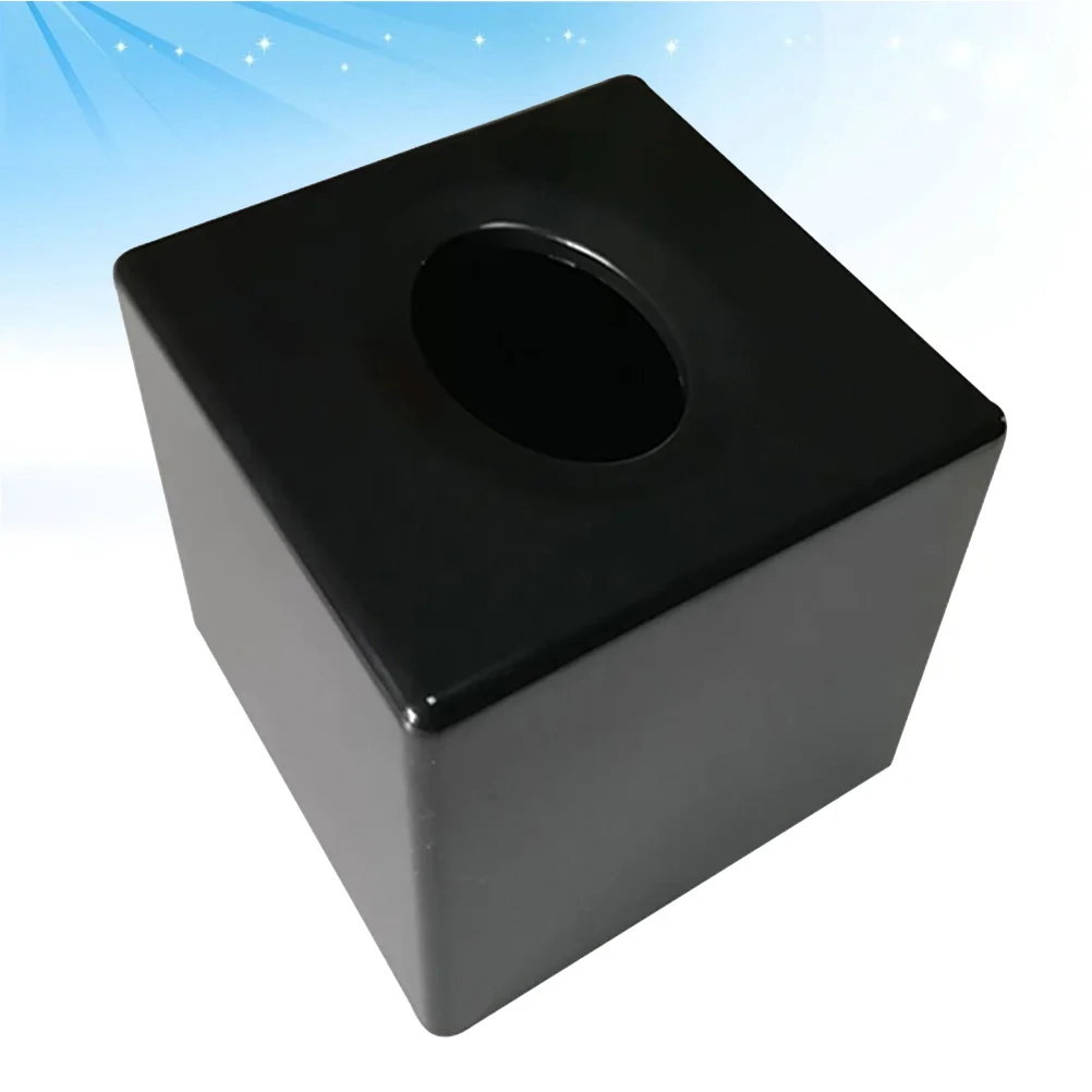 Tissue Box Holder Square Tissue Box Cover Tissue Dispenser Box for for Bathroom Bathroom Vanity Countertop ( Black )