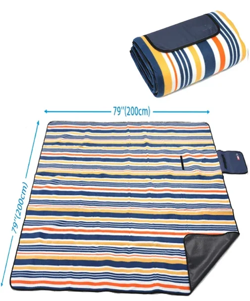 Custom Waterproof PEVA Backing Polyester Fleece Children's Picnic Blanket  for Camping Beach