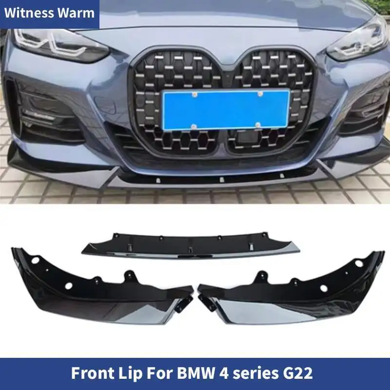 Pare-chocs avant en fibre de carbone pour BMW, style MP, look noir brillant, séparateur de modelmicrophone, couvercle de protection, garde, adapté pour BMW G22, G23, série 4, 2020