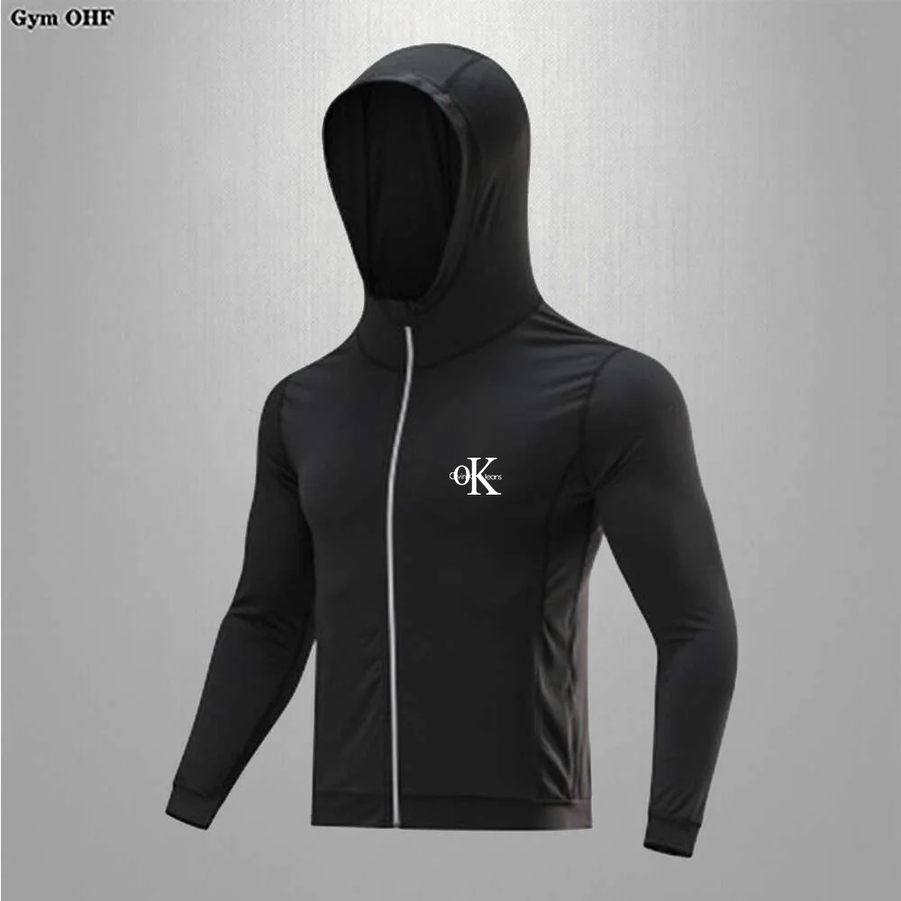 Veste de compression à séchage rapide pour hommes, sweat-shirt d'entraînement de fitness, vêtements de sport de plein air, course à pied lente, cyclisme