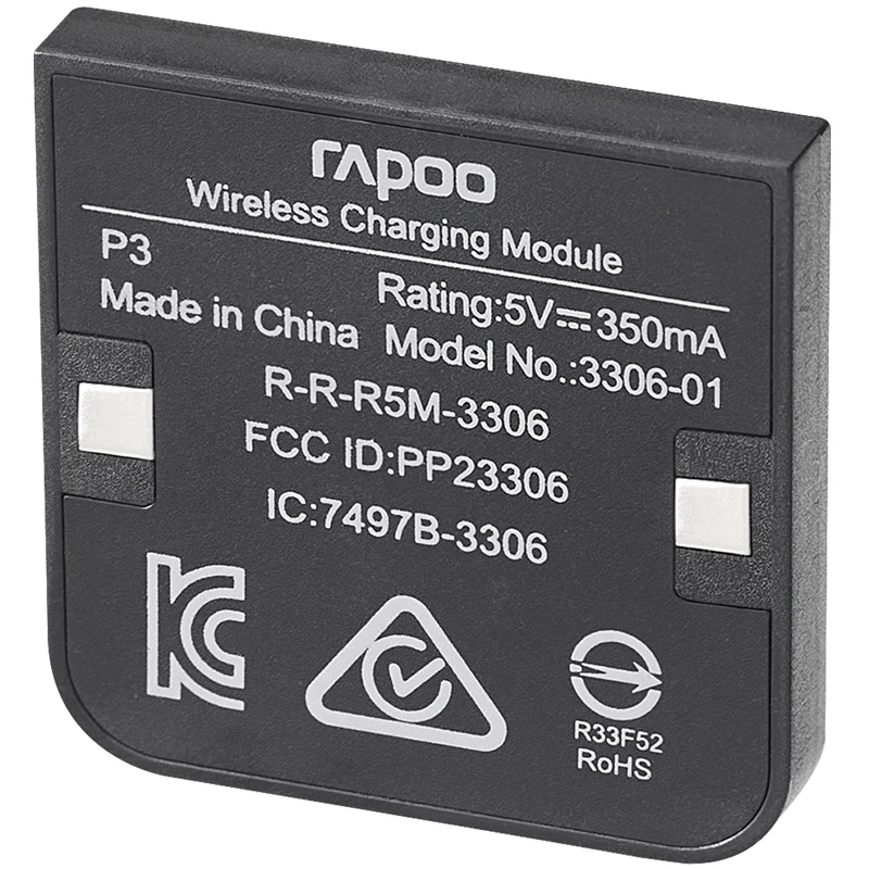 Módulo de carga de ratón inalámbrico Rapoo P3, compatible con protocolo de carga inalámbrica QI para la serie VT9PRO MT760 VT0