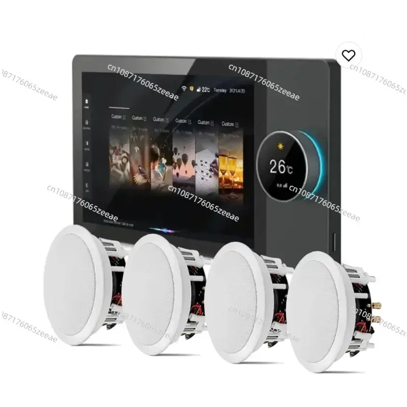 4-way Speakers Multi-functional Tuya Android 8 Inch Central Control Panel with Music Background for Smart Home