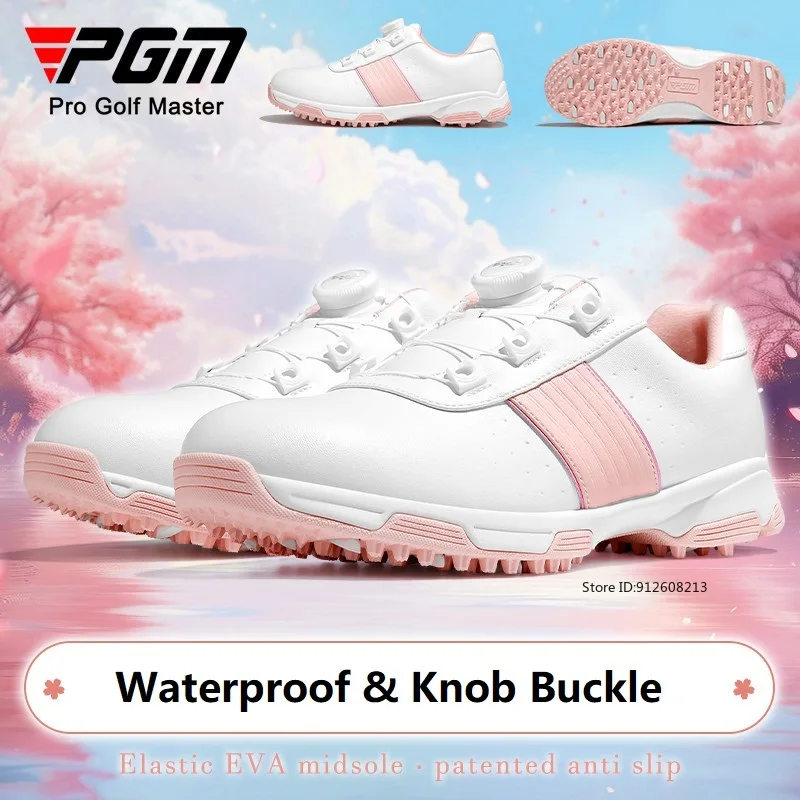 

Pgm новые туфли для гольфа, женские удобные легкие кроссовки для игры в гольф, весенние женские нескользящие шипы, спортивные кроссовки, прогулочная обувь