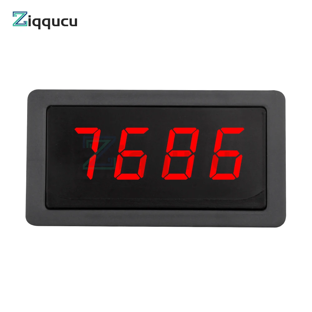 4 Digital Red LED Tachometer RPM Gauge Speed Meter with Hall Magnet Sensor NPN Switch for Lathe Conveyor Belt