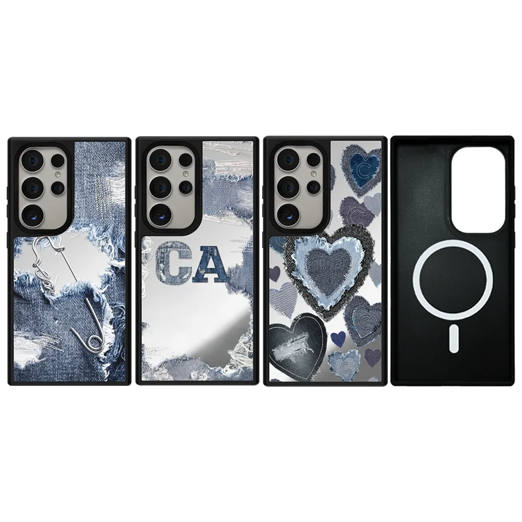 

Ripped Jeans Mirror Surface Protective Case for Samsung Galaxy S23 S24 S25 Ultra Plus S25U S25+ Shell