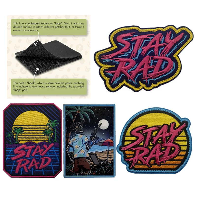 Outdoor Bag Accessories Badge Stayrad Seaside Scenery Beach Embroidery Sun Rising Clothes Armband Morale Backpack Patch