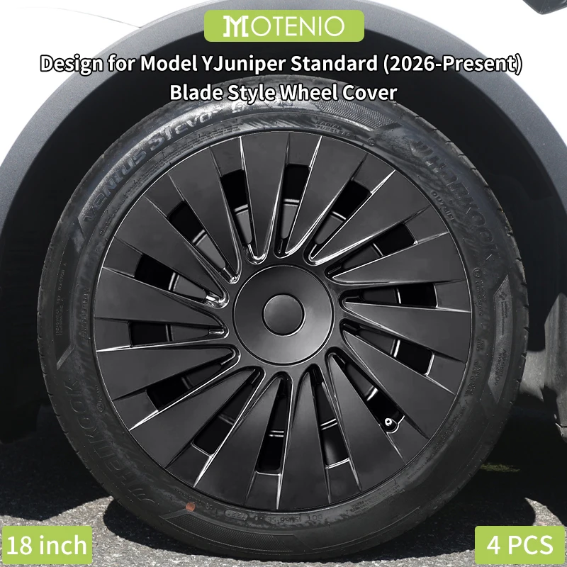 

4PCS Hub Cap for Tesla Model Y 2026 18" Standard Iron Wheel Cover Set, Black Hubcaps Replacement for 2026 Model Y Base Model