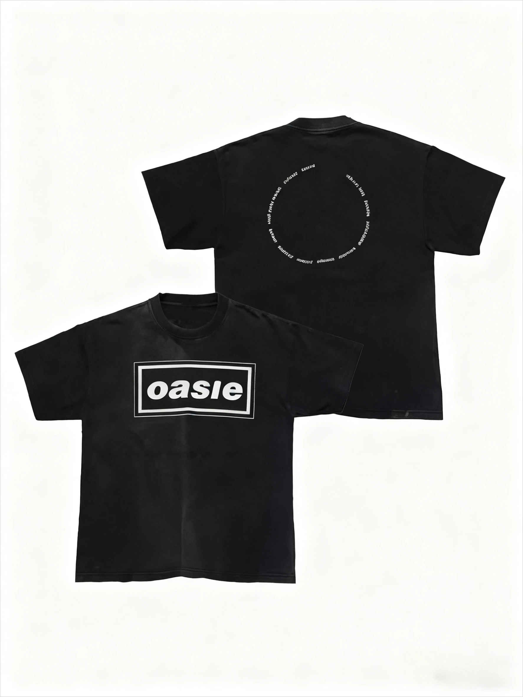 

Новинка 205, летняя мужская и женская футболка Oasie Rock Band, хлопковая повседневная модная футболка с уличным принтом, осенне-зимняя внутренняя одежда