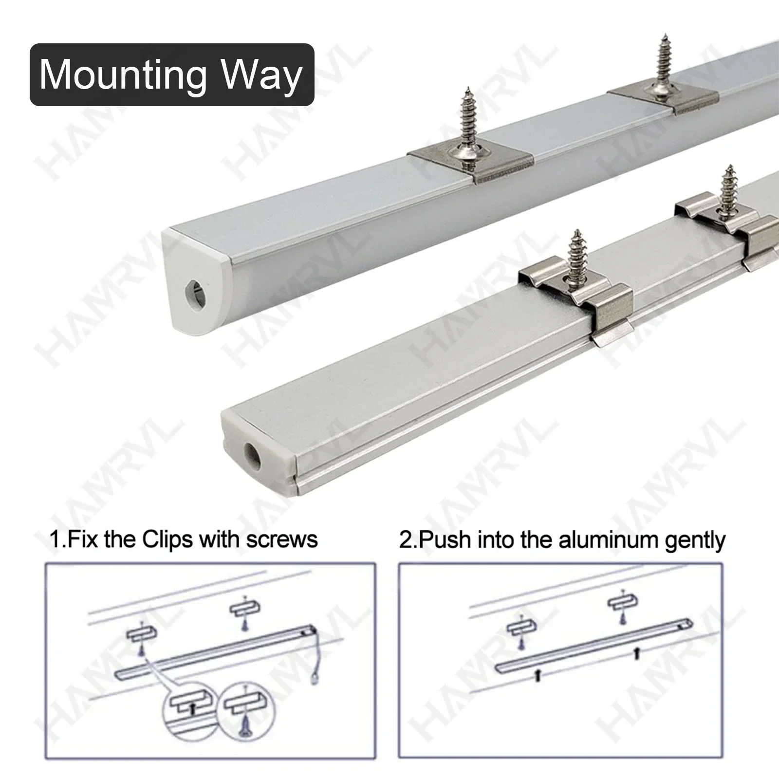 Perfil de alumínio led 2-30 peças pacote 0.5m u v w formahamvl habitação canal traseiro para 8-12mm tira de luz led material de decoração