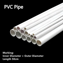 3~10PCS Length 50cm Outer Diameter 5~24mm PVC White Pipe Garden Irrigation Watering Fittings Aquarium Tank Planting Frame Pipe