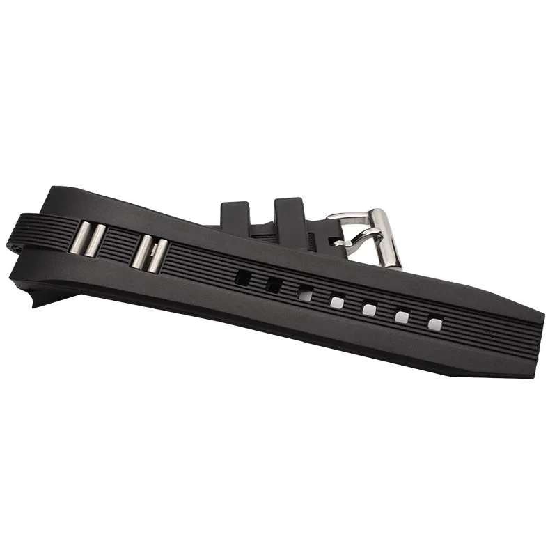 26*9 مللي متر جودة العلامة التجارية حزام الساعات مقاوم للماء سيليكون المطاط الأسود استبدال جديد حزام (استيك) ساعة حزام لسلسلة بولغاري حزام Diagono