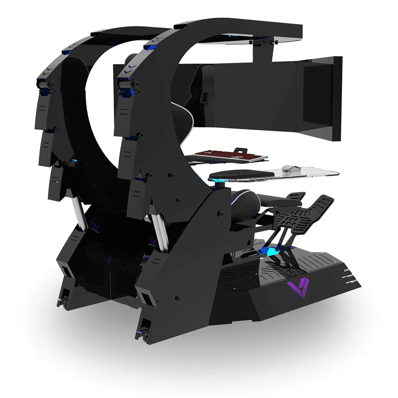 Gaming Chair, New Iw j20, Ergonomic Swivel, 4D Armrests, Large Angle Recline, Lumbar Support, With Footrest