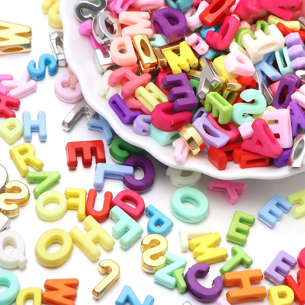 45g/lot Multi Colors Letter Acrylic Beads Mixed Alphabet Loose Spacer Beads For Jewelry Making DIY Necklace Bracelet Accessories view 3
