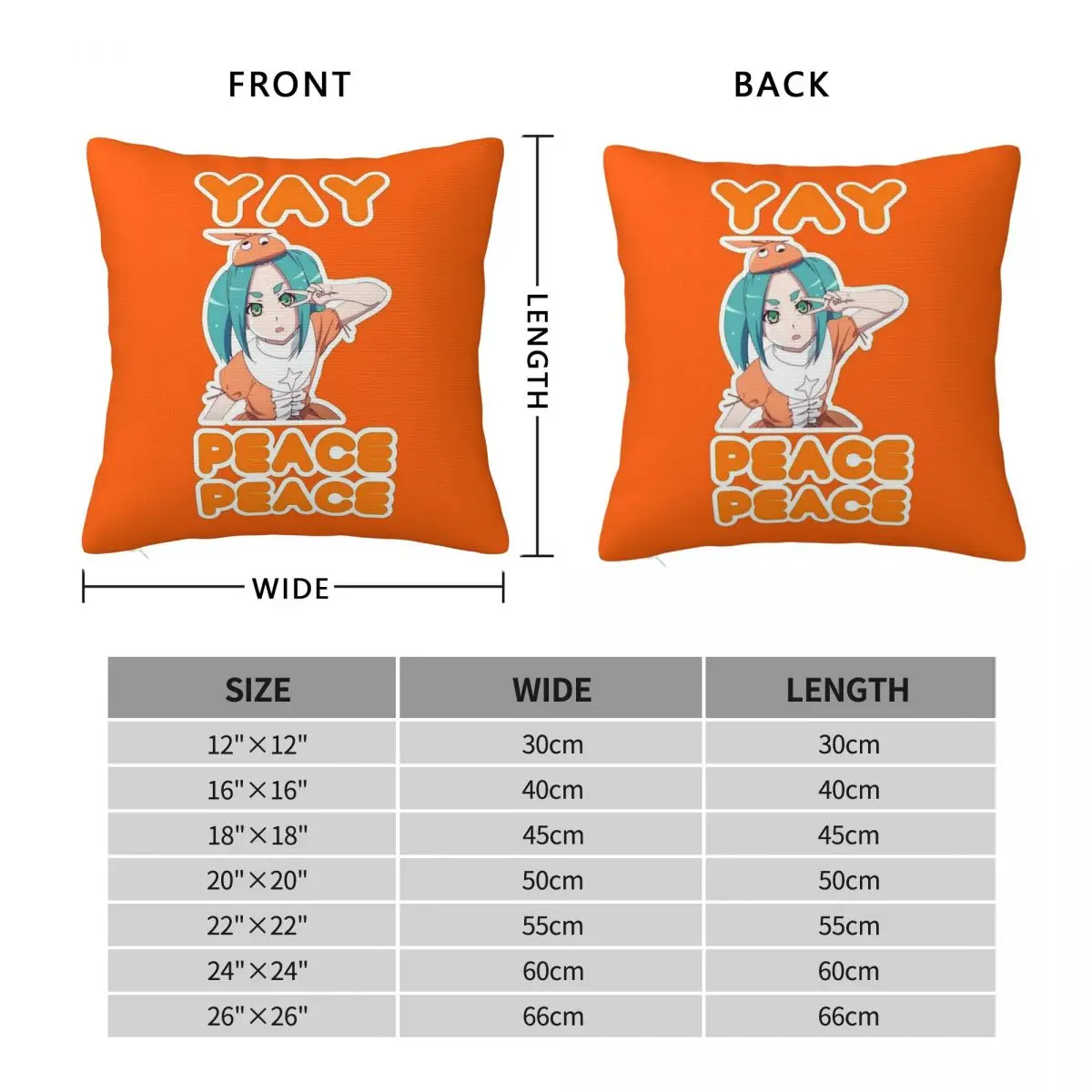 Bakemonogatari Yotsugi Ononoki Peace Square Pillowcase Polyester Linen Velvet Printed Zip Decor Pillow Case Room Cushion Cover