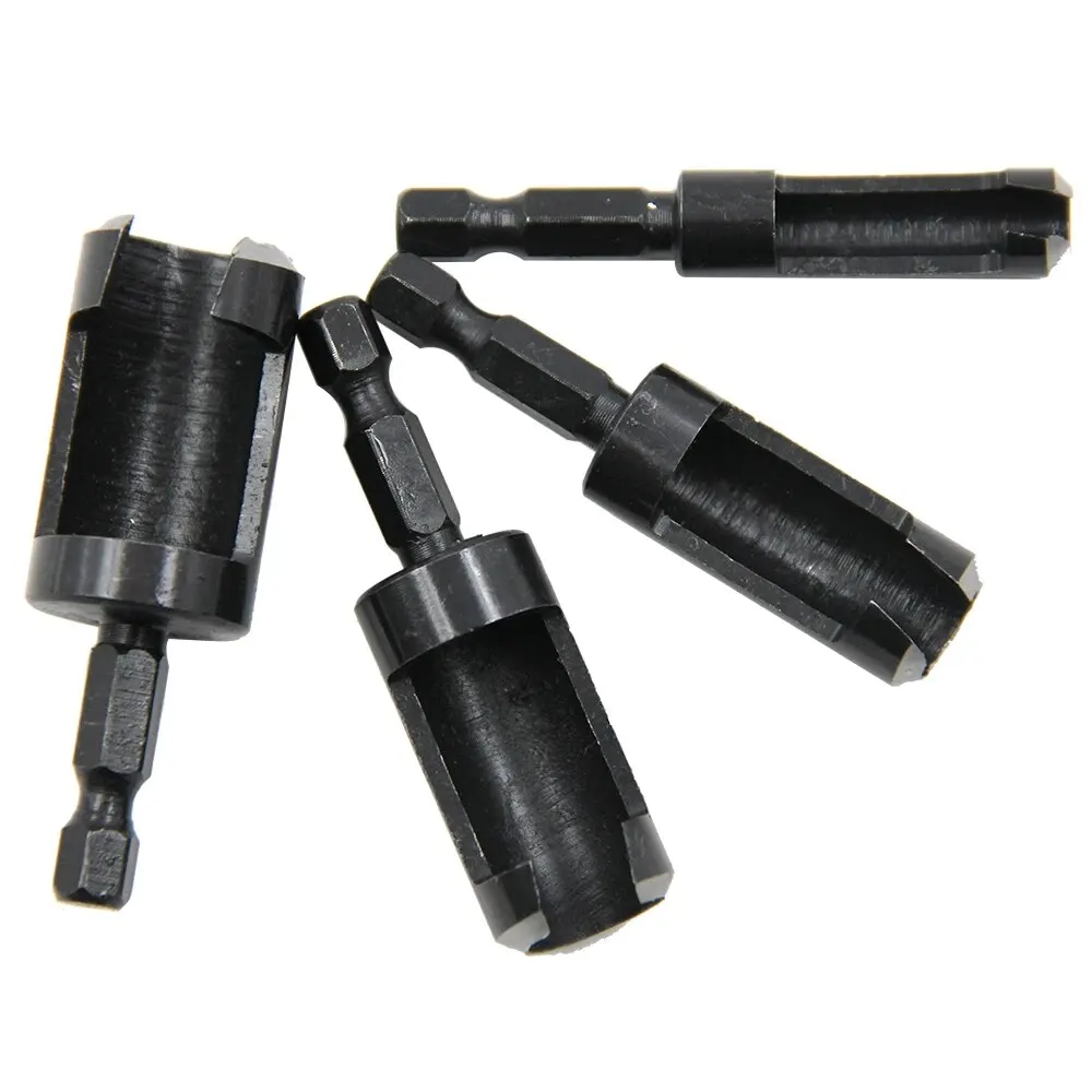 8pc Hexagonal Handle Black Cork Drill Bit Circular Rod Drill Bit Tool Cork Cutting Tool DIY Electric Tool Accessories