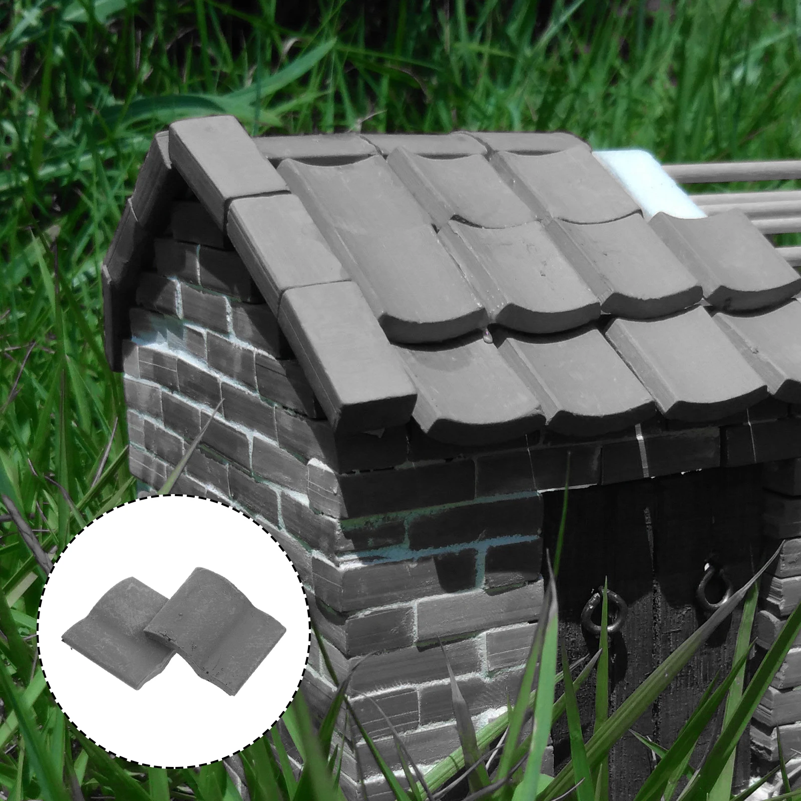 50 stücke Lebensechte Dach Fliesen Dekorative Micro Landschaft Mini Haus Dekoration Für Sand Tisch Landschaftsbau Mini Haus Diy Kit
