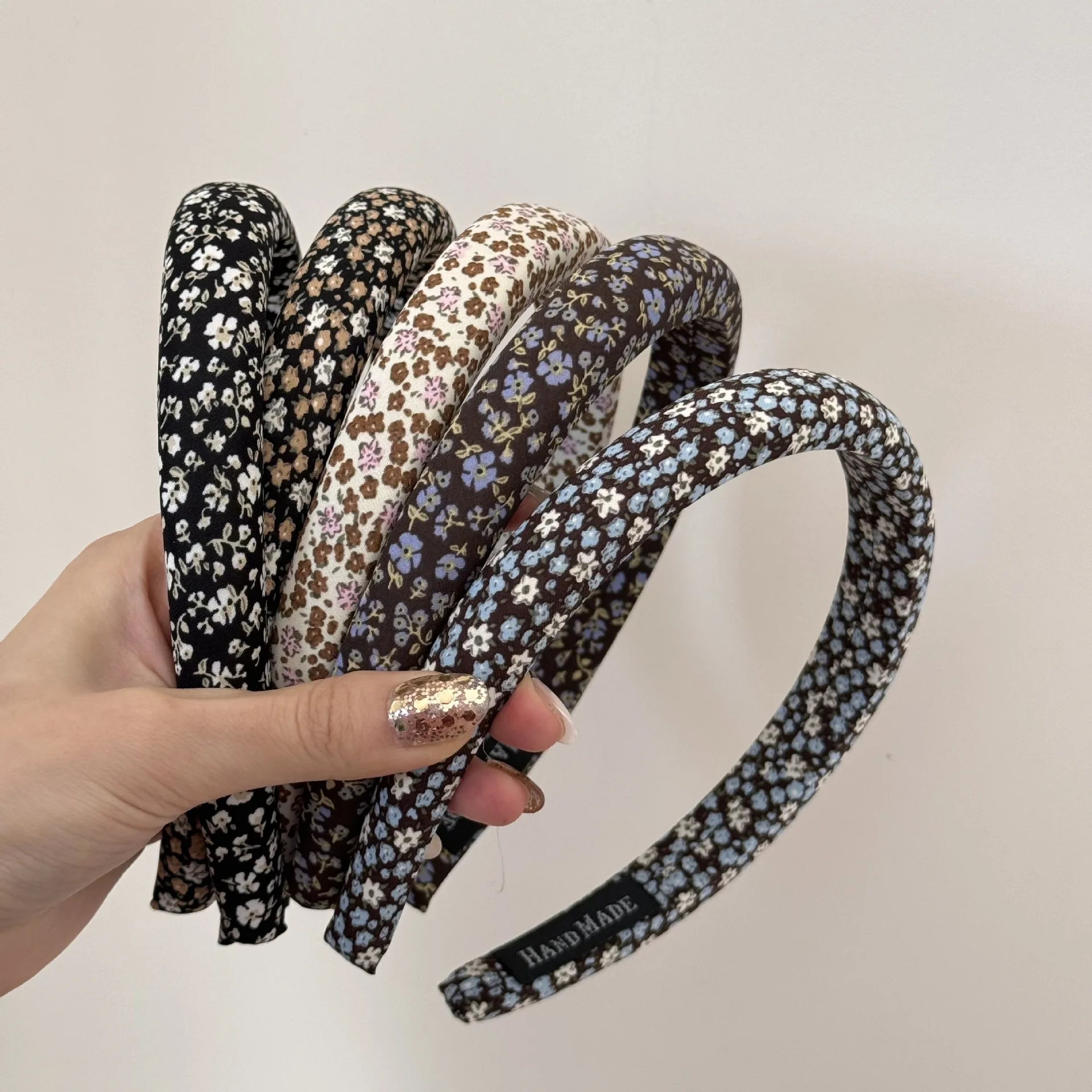 

New Romantic Floral Headbands Fashionable Thin Padded Hairbands Comfortable Hair Hoops 2cm Width Women Boho Hair Accessories