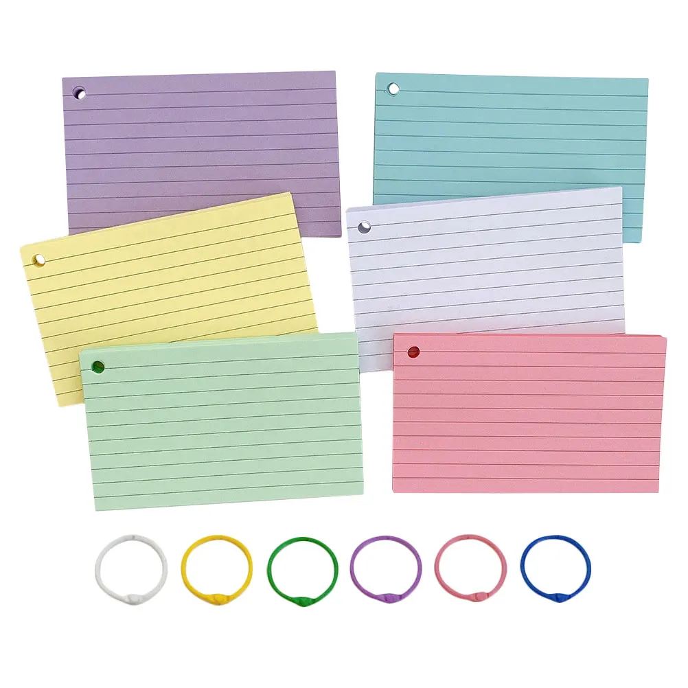 1 مجموعة 600 صفحة بطاقات الفهرس الملونة أجهزة الكمبيوتر المحمولة 6 حلقات معدنية دفاتر الملاحظات المحمولة مجلة مذكرة رسم منقط بطانة أدوات الدراسة