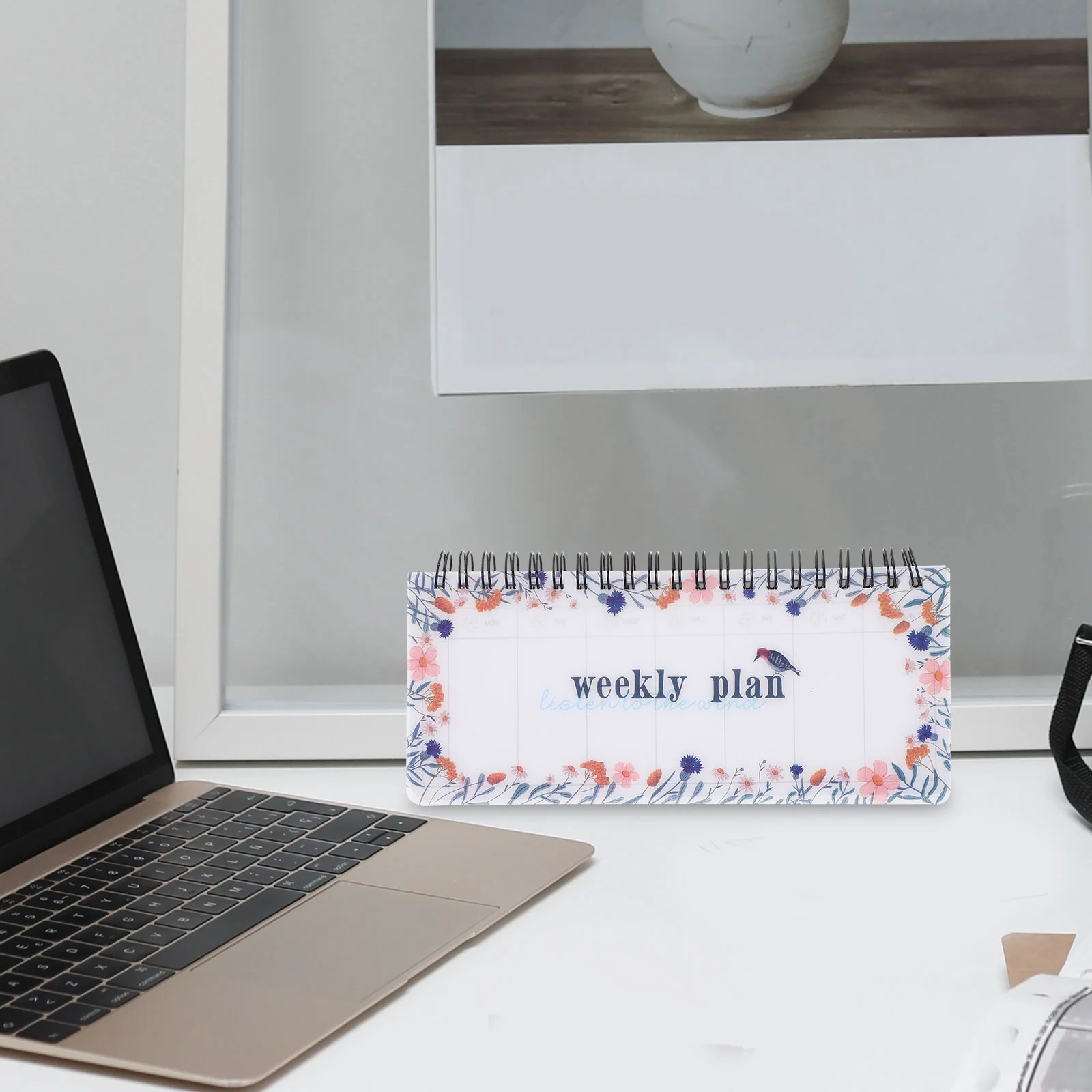 Tearable Weekly Planner Portable Coil Flip-Up Notepad (Garland Planner) Scrapbook Paper Organizer Student Supply Calendar