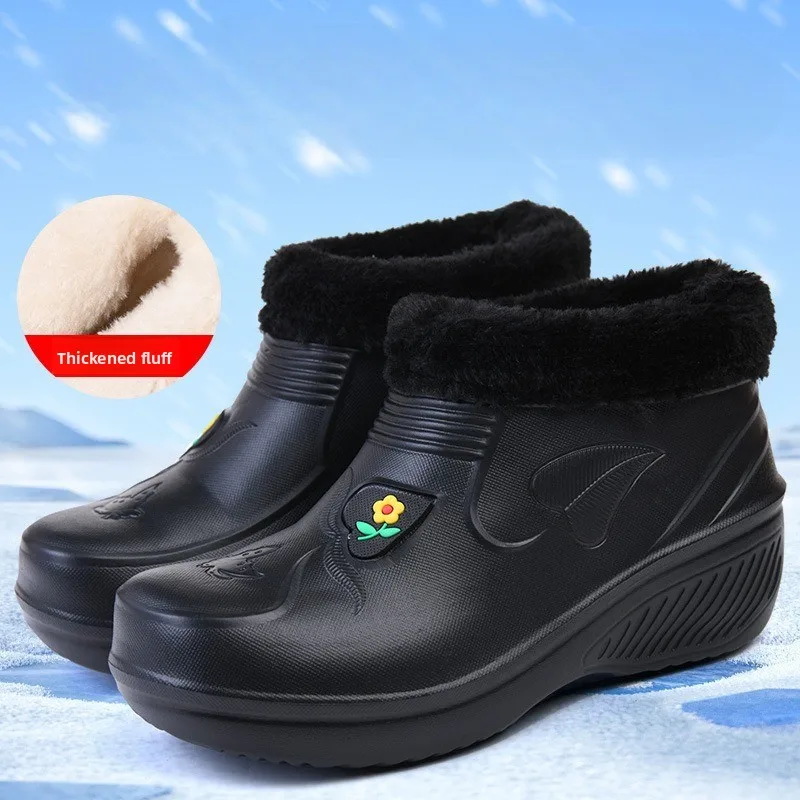 

Kadeen Thiened Snow Boots Women's Foam Rain Boots Waterproof Cotton High Waist Winter Rain oes Fce Work Boots women's shoes