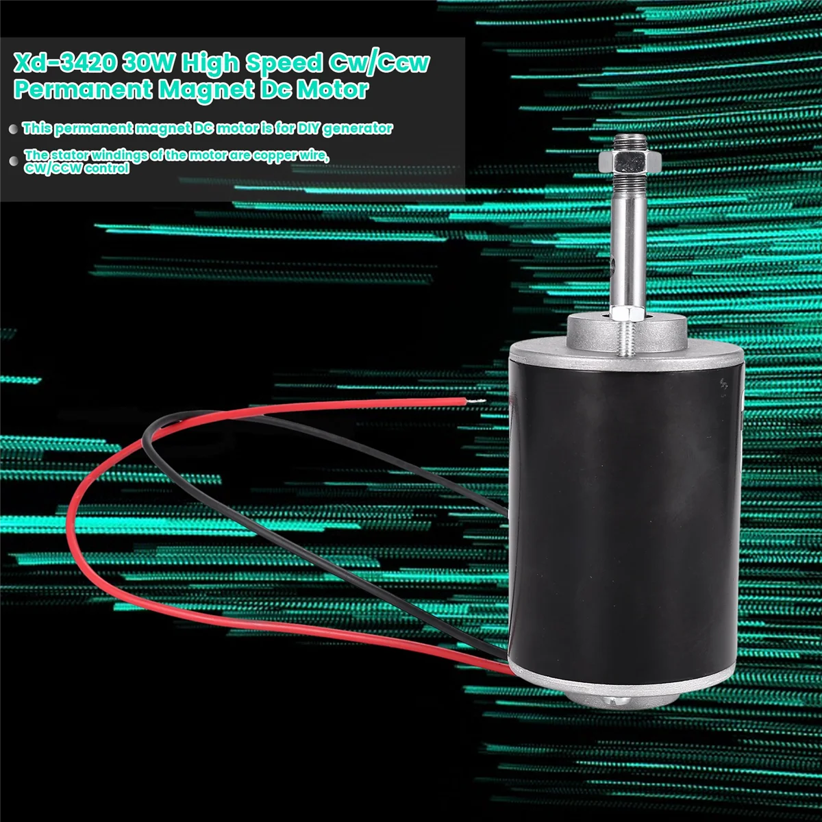 Xd-3420 30W haute vitesse Cw/Ccw en continu aimant moteur à courant continu pour générateur de bricolage (DC 12V 3000 tr/min)