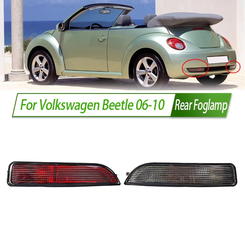 

For Volkswagen Beetle 06-10Rear Bumper Fog Light Reflector Stop Light Rear Fog Light Foglamp Brake Lamp Warning Lamp Frame Cover