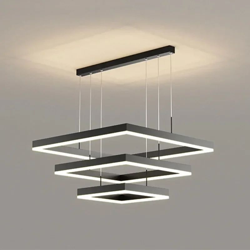 

Modern Minimalism Led Chandelier Foyer Simple Pendant Chandelier Lighting Square Lustre Led Suspend Chandelier Lamp Led Light