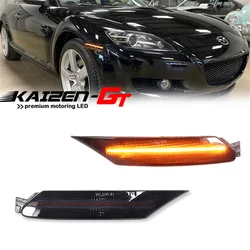 Car LED Front Side Marker Turn Signal Blinker Lights For Mazda RX-8 2004-2008 Parking Lights Fender Flare Lamps Amber White 12V