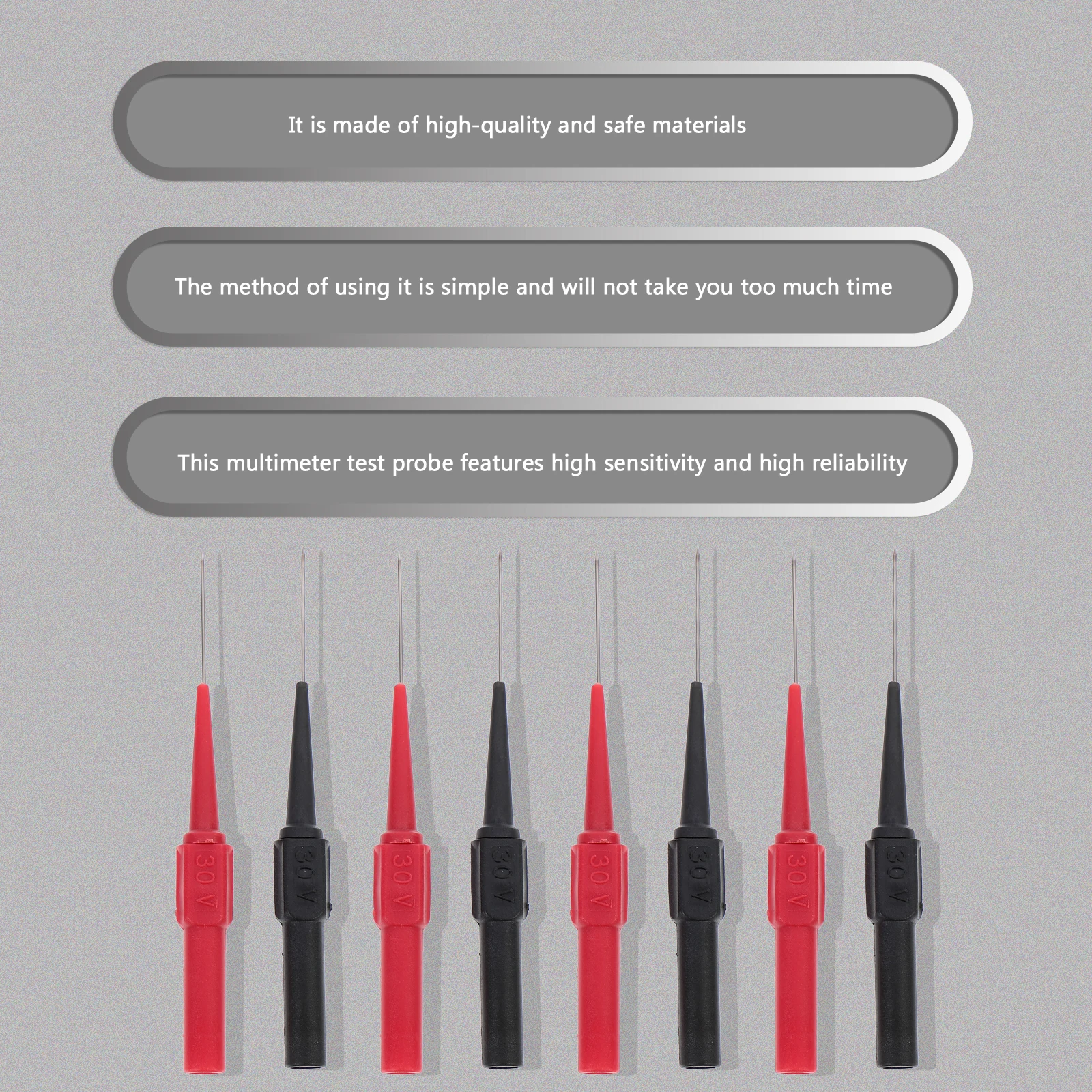 

10pcs Multimeter Test Needles Probes High Black 5 Each Long Service Life Compatible Universal Tester Conductivity