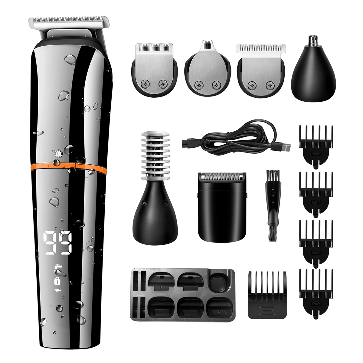 KIKIDO all in one hair trimmer for men face beard grooming kit hair clipper electric hair cutting machine waterproof