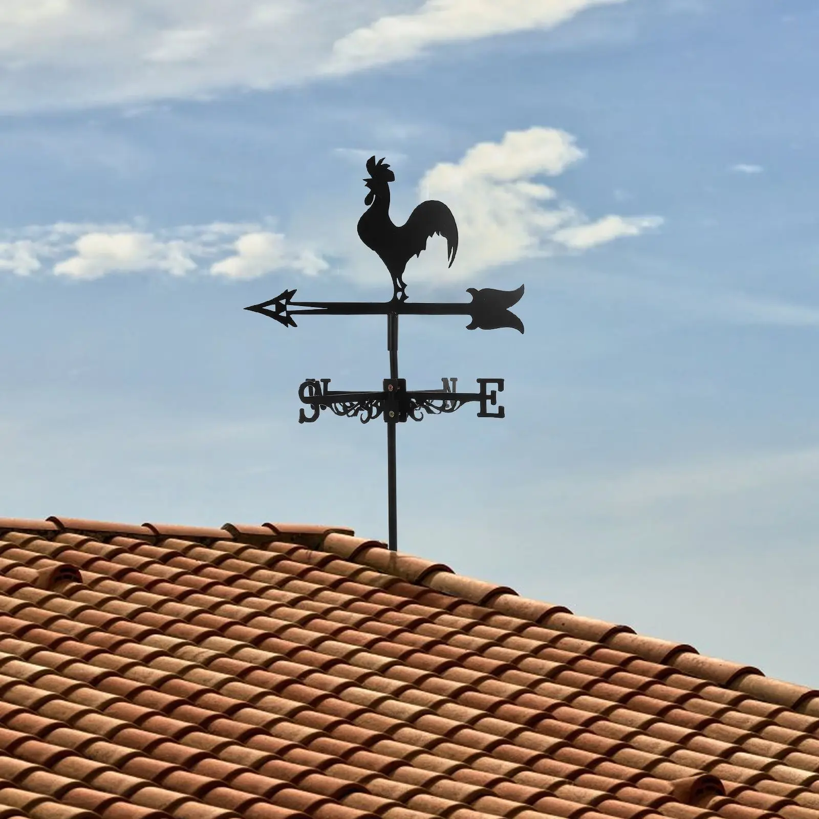 Ukuran Besar Besi Ayam Atap Indikator Baling-Baling Cuaca Baling-Baling Logam Baling-Baling Cuaca Tanah Atap Baling-Baling Cuaca Indikator Arah Angin Halaman