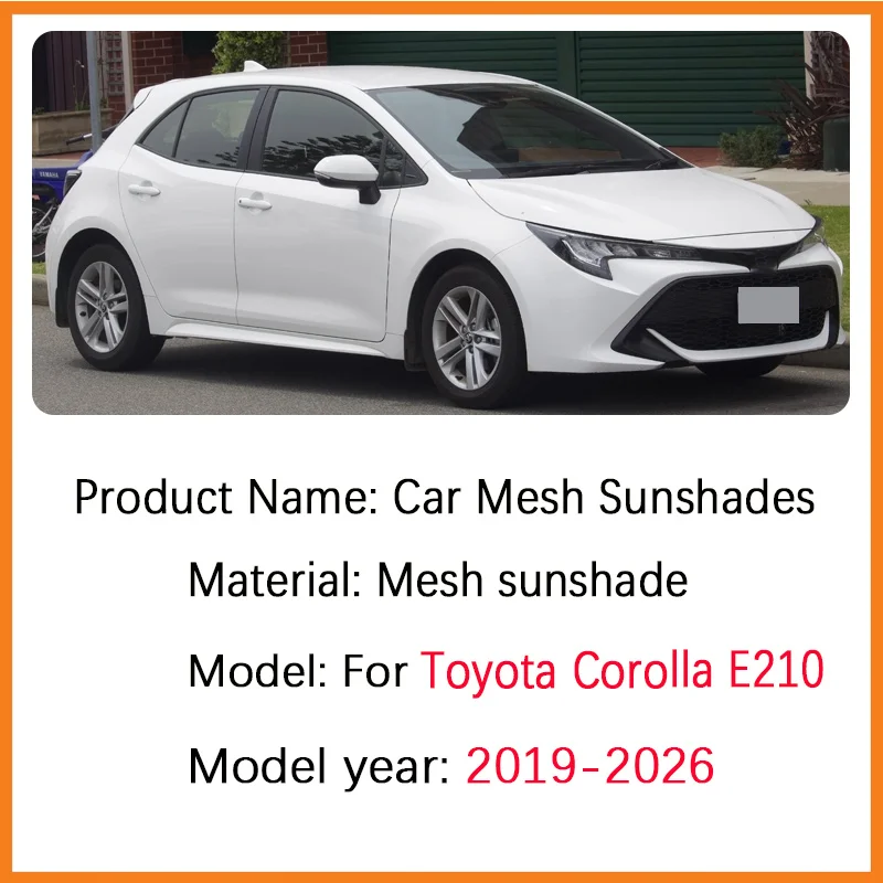 For Toyota Corolla E210 2019-2026 Ascent hatchback Mesh Windows Sunshade Side Windows Sun Visor Privacy Curtain Car Accessories - view 3