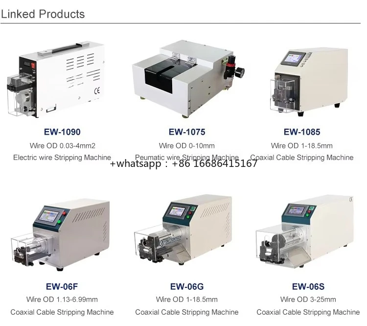 

EW-0635 Усовершенствованная технология машины для зачистки коаксиального кабеля, диаметр проволоки AWG30-AWG4 для оборудования для производства кабелей