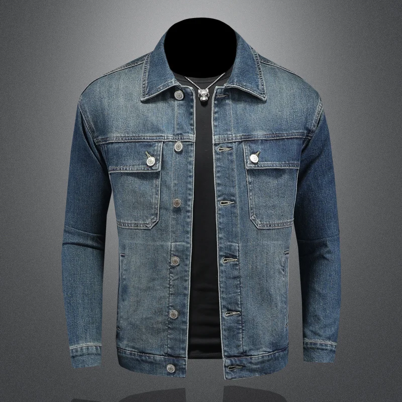 

GIOIOMen's denim jacket，2025Spring and Autumn New High Quality Workwear Casual Denim Jacket，Men's Clothing