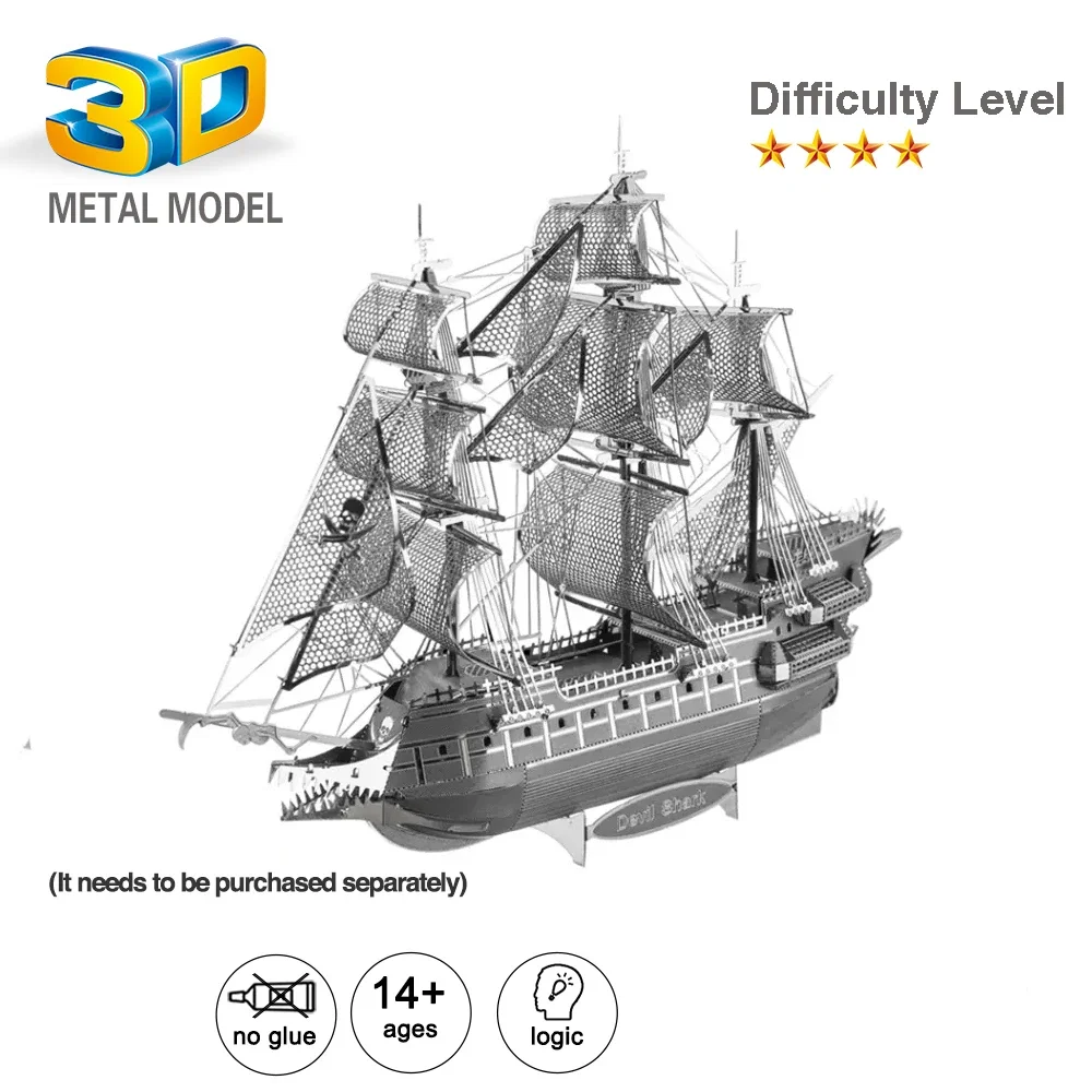 Rompecabezas de Metal 3D Flying Dutchman para niños, Kits de modelos, rompecabezas de corte láser DIY, juguete para niños