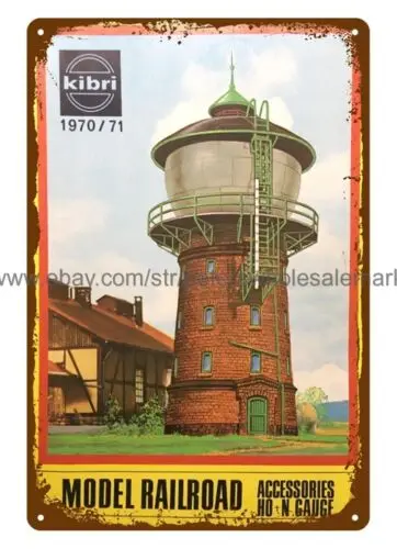 1970 Kibri Model Train Railroad dioramas hobby toy metal tin sign shop wall art