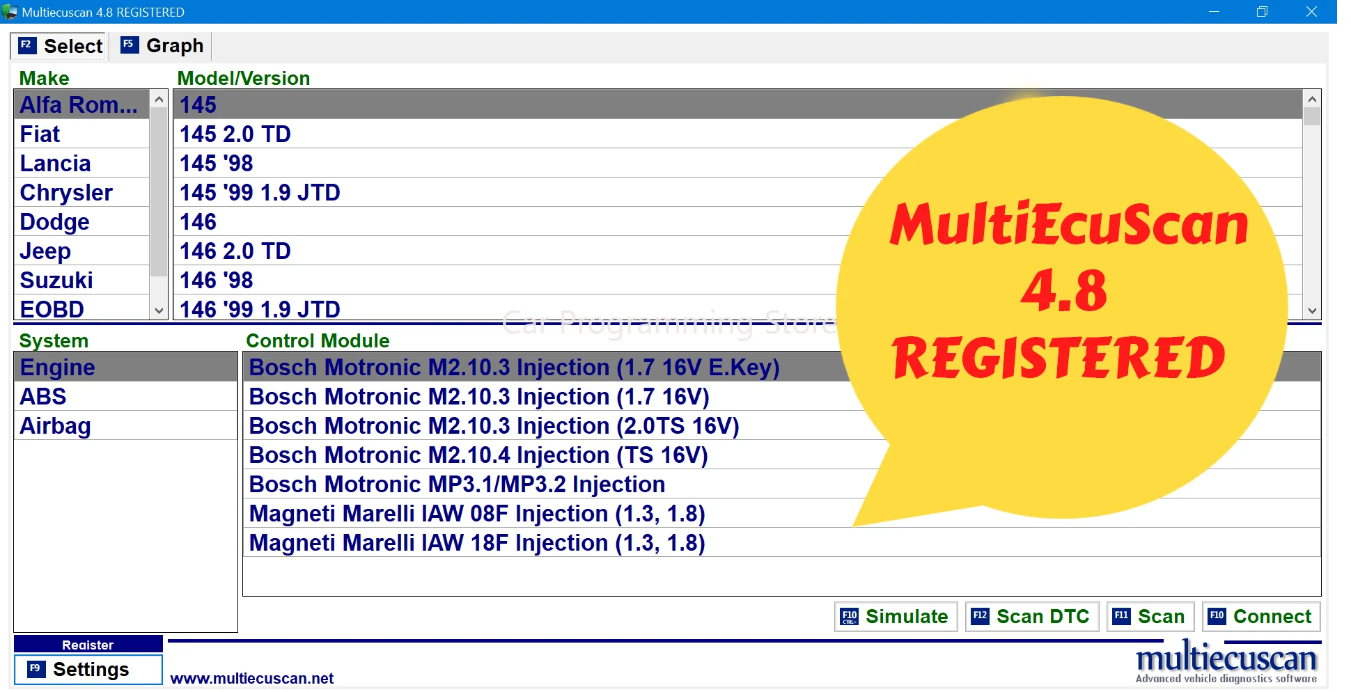 Multi_Ecu_Scan 4.8 software V_4.8 New 11/2021 Fiat/Alfa Romeo/Lancia Registered installation video guide