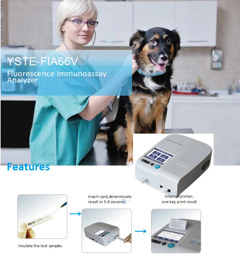 Vet Clinic  veterinary Fluorescence Immunoassay Analyzer machine Canine  Analyzer