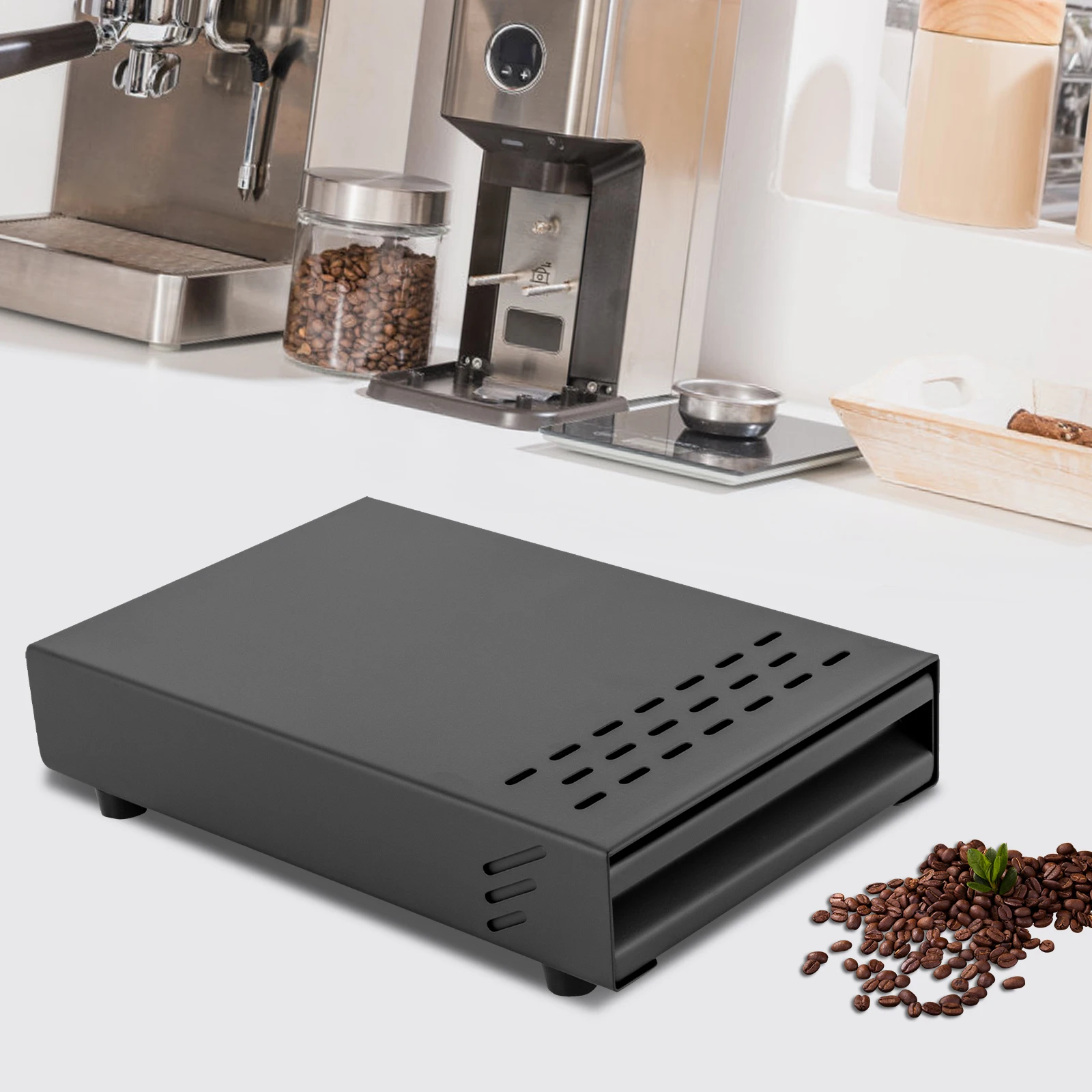 Edelstahl-Kaffeesatzbehälter, Schubladen-Kaffeesatz für den privaten und gewerblichen Gebrauch, für Kaffeelegeisterte – Detail 8