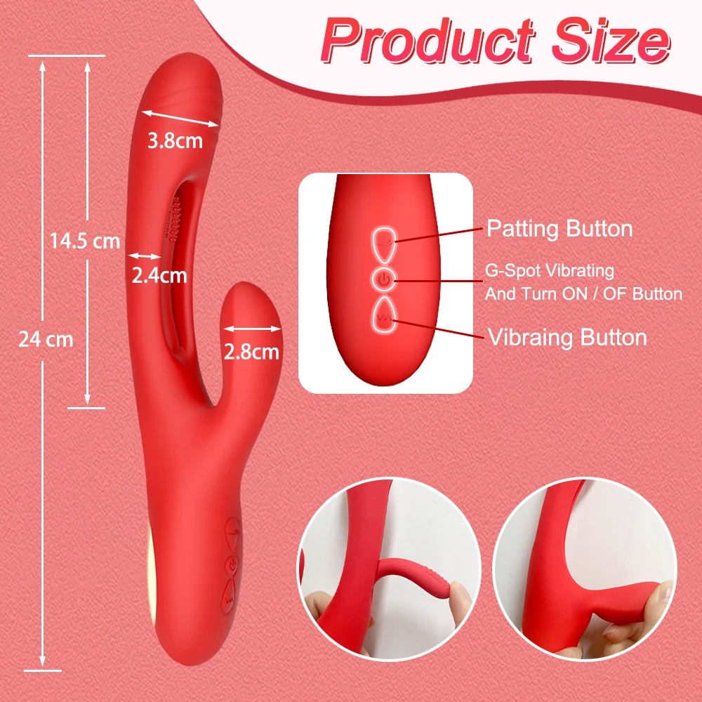 2023 Rabbit Tapping G-Spot Patting Vibrator for Women Clitoris Clit Stimulator Powerful 21 Modes Sex Toy Female Goods for Adults