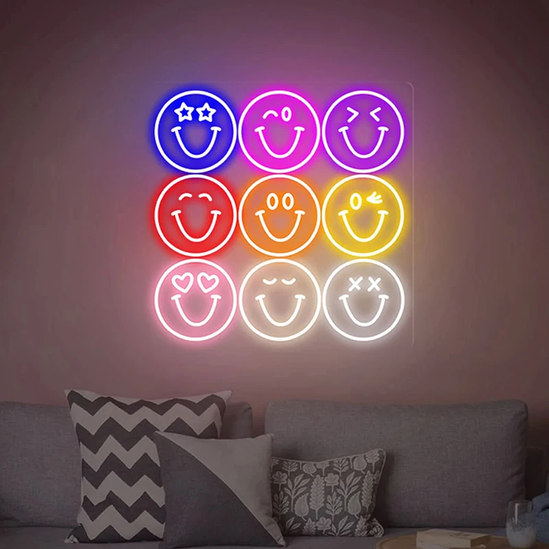 Smile Led Neon Light Handmade Custom Bedroom Game Room Led Signs Home Wall Hangings Lights Decor Personalized Birthday Gifts