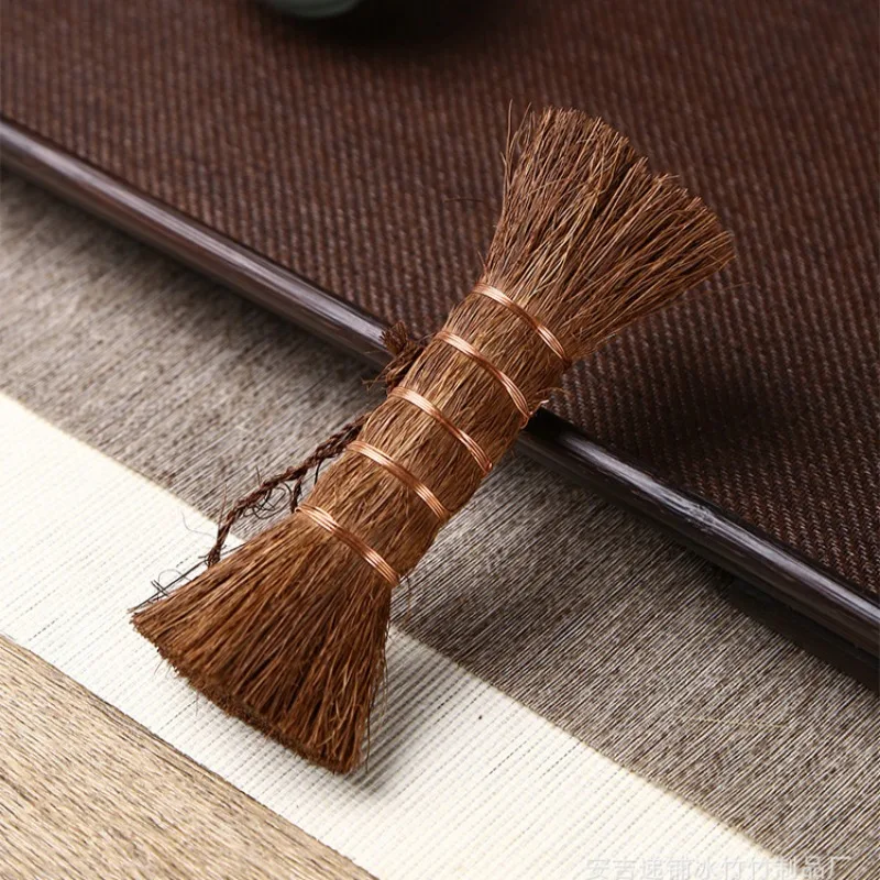 Tea Table Broom Brush Teacup Sweeper Manual Office Duster Palm Fiber Bowl Bottle Cup Dish Tool Strap Color Random