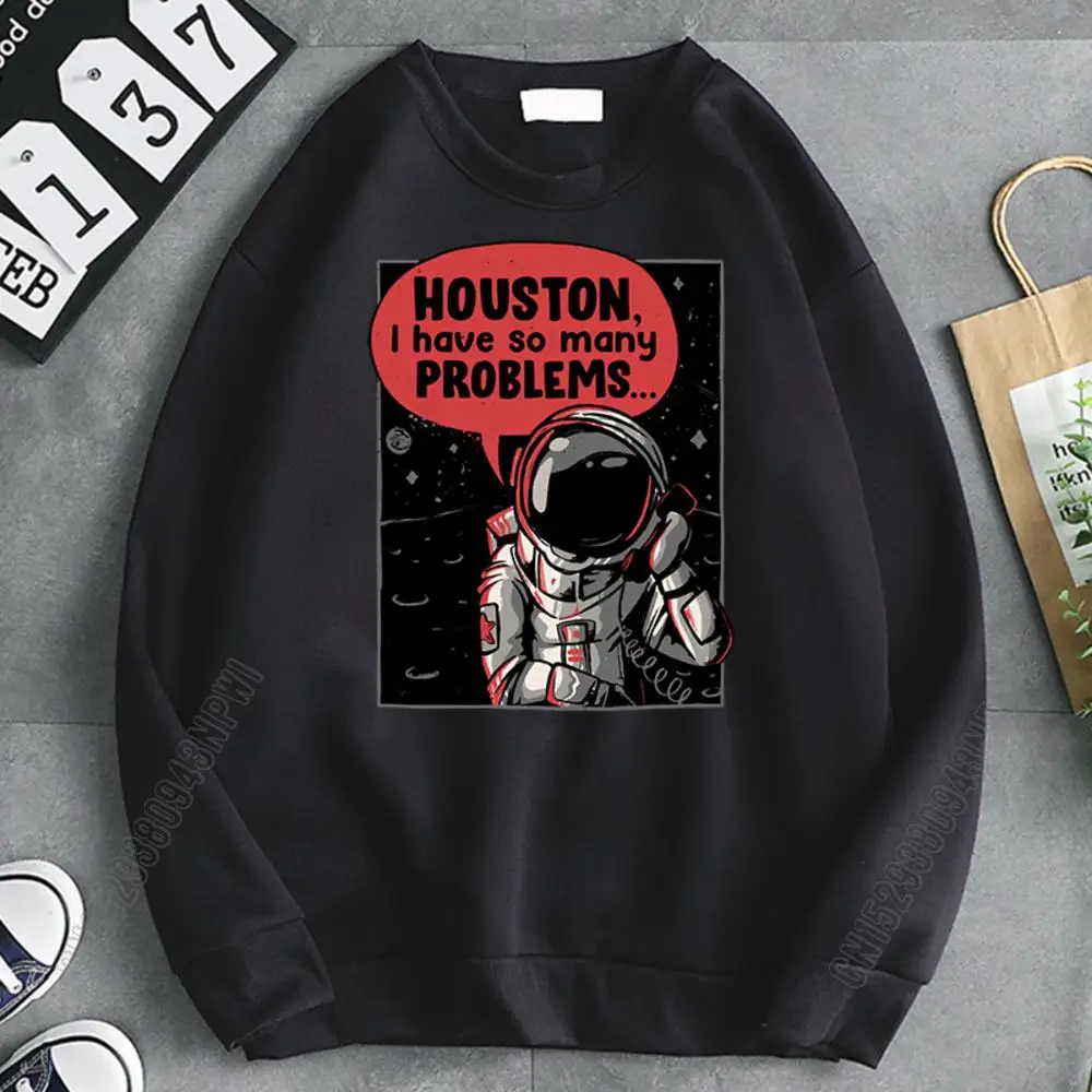 Call From Space Astronaut Fashion Print Mens New Creativity Sweatshirt O-Neck Pullover Autumn Streetwear