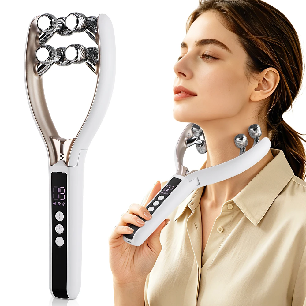 EMS Microcurrent Face Roller Facial Lifting Massager V-Shape Toning Tool Rechargeable Skin Care Device for Face Hand Home Use