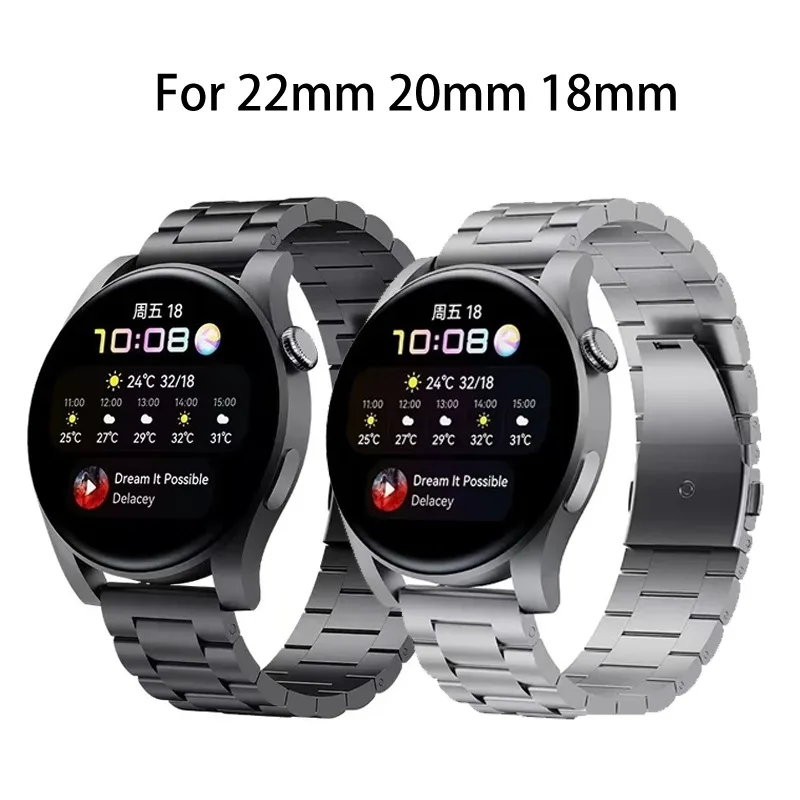 

Ремешки из титанового сплава 22 мм/20 мм для Samsung Galaxy watch 3 Huawei watch GT5/4 22 мм ремень-браслет из нержавеющей стали для Amazfit GTR