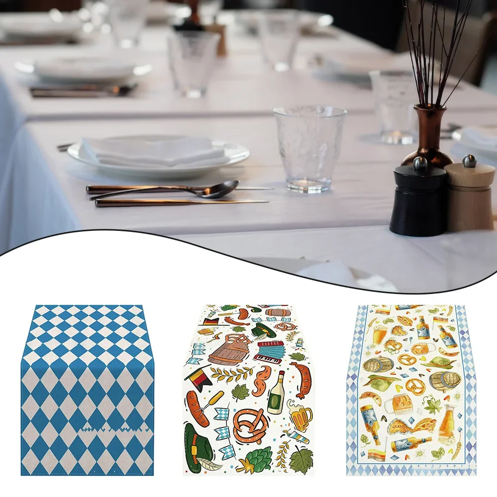 Stain Resistant Tablecloth Oktoberfest Table Runner For Dining Tablecloth Kitchen Dining Bar Linens Textiles Home Textile