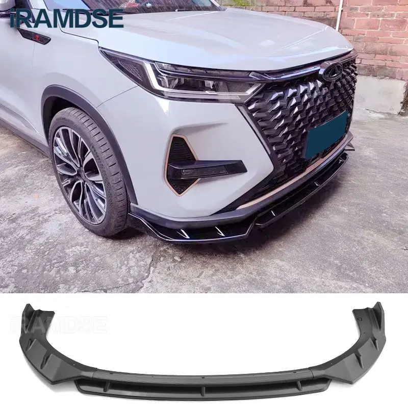 Front Splitter for Chery Tiggo 8 Pro Bumper Spoiler Car Body Kit 2022-2024 Glossy Black Skirts Accessories