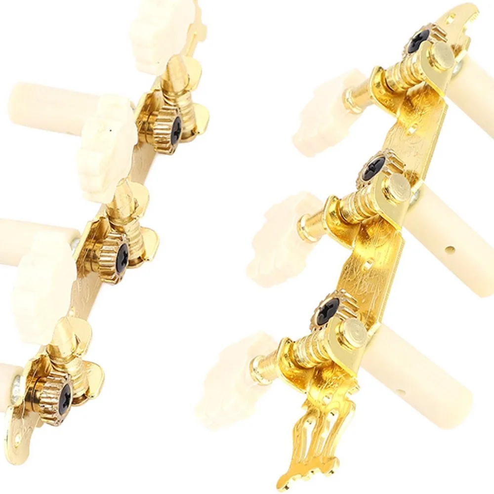 Gold Plated Classical Guitar Tuning Pegs 3+3 Configuration Gold Guitar Tuners Single Hole Guitar Accessories Live Performance