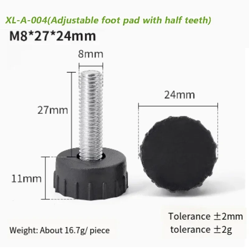 M8 Leveling Foot Screw On Type PP Plastic Furniture Table Chair Sofa Leg Anti-slip Feet Adjustable Leveler Base Bolt Pad